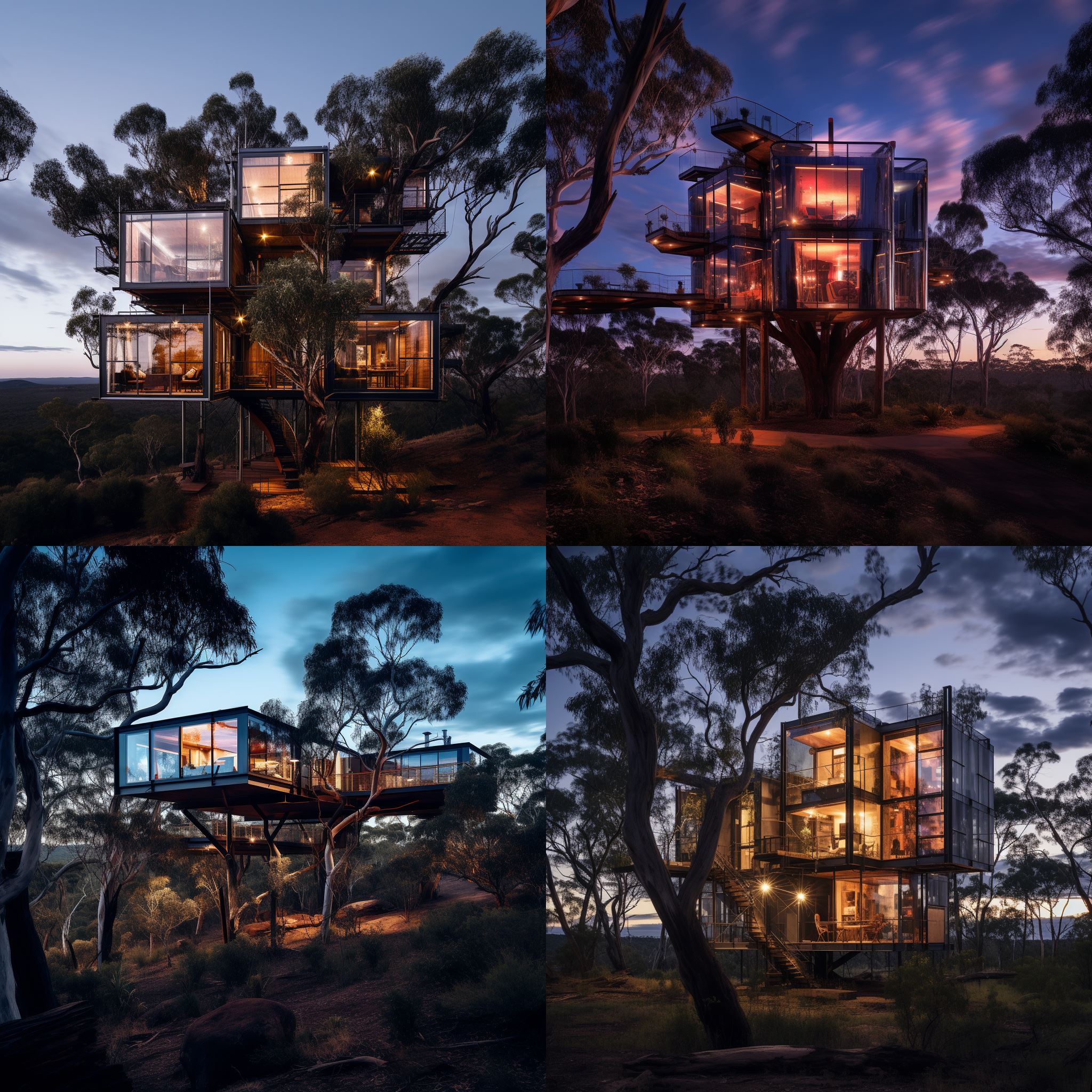 Cabane contemporaine dans l'arrière-pays australien