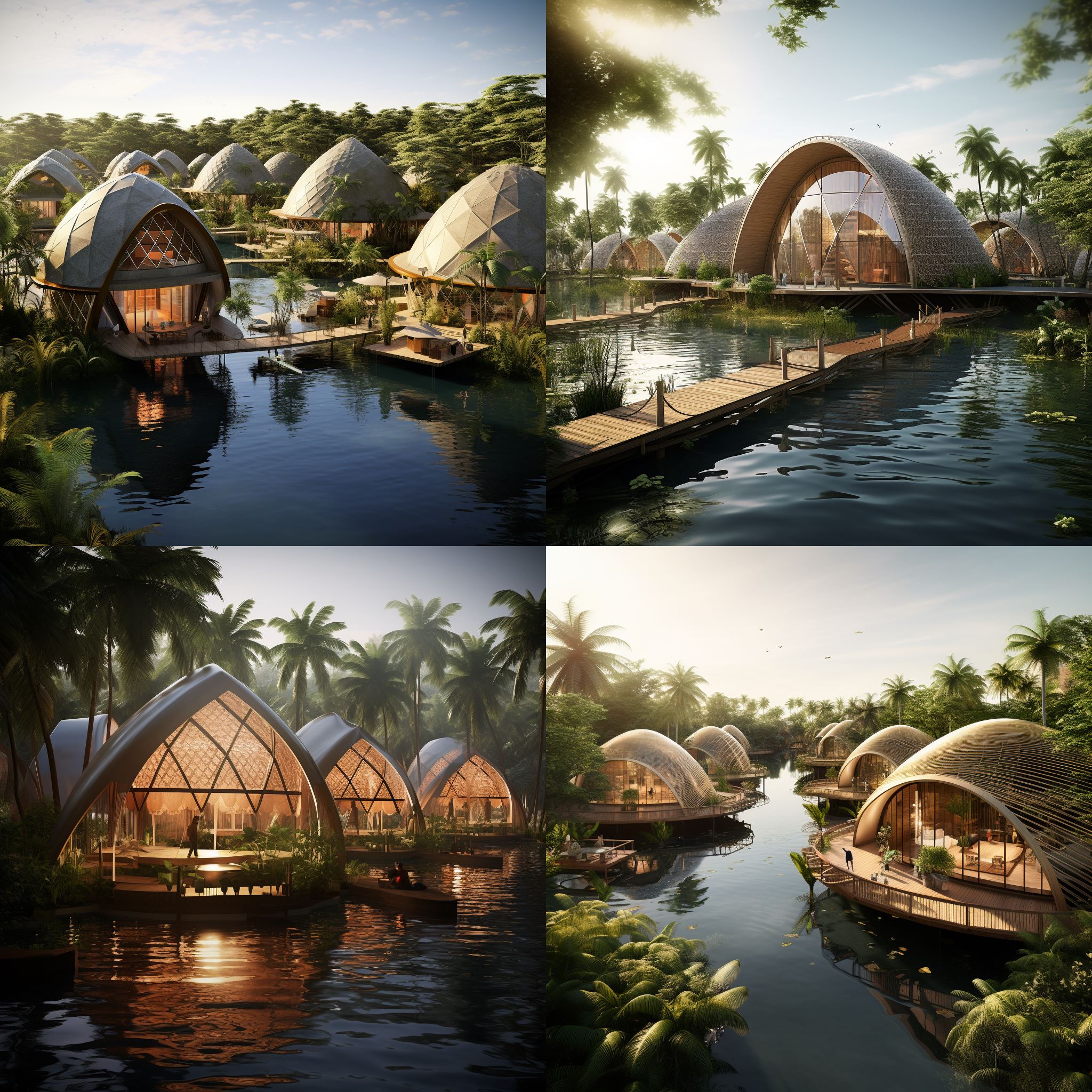 Concept d'écovillage flottant